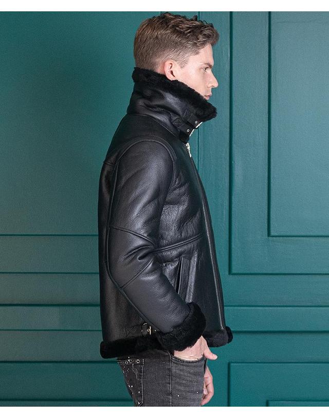 스트라이크 아르테미스 램스킨 시어링 무톤 재킷 Artemis Lambskin Shearling Mouton Jacket (BLACK) 착용컷