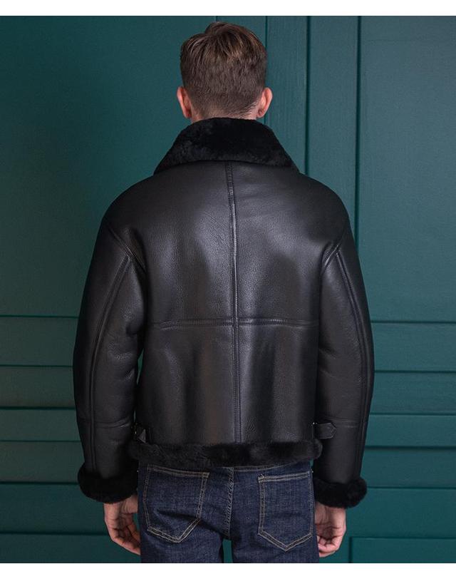 스트라이크 카이로스 램스킨 시어링 무톤 재킷 Kairos Lambskin Shearling Mouton Jacket (BLACK) 착용컷