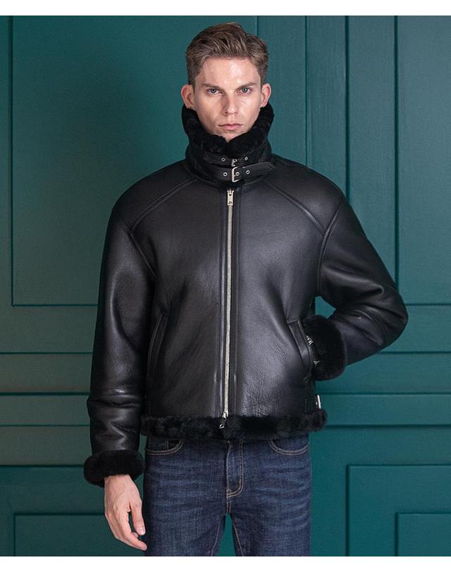 스트라이크 카이로스 램스킨 시어링 무톤 재킷 Kairos Lambskin Shearling Mouton Jacket (BLACK) 착용컷