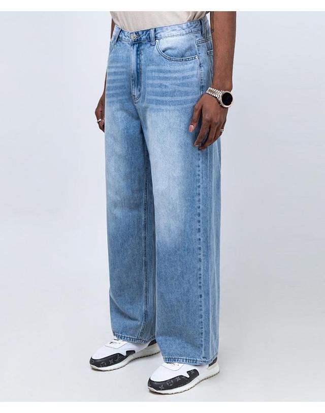 스트라이크 아주르 라이트 워시 릴랙스 진 Azure Light Wash Relaxed Jeans 착용컷