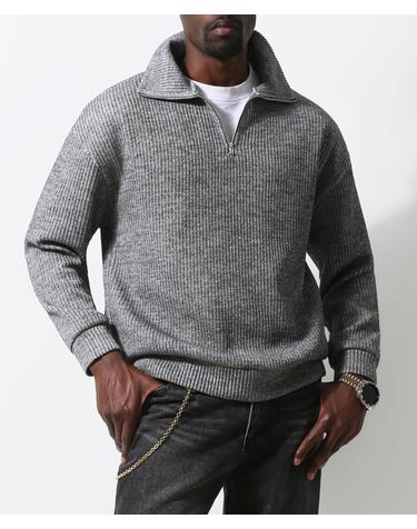 스트라이크 볼륨 리브 하프 지퍼 풀오버 Volume Rib Half Zip Pullover (GREY)