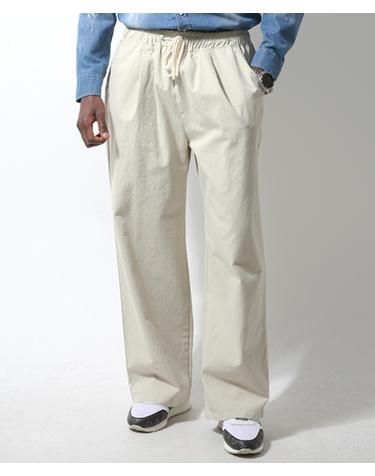 워시드 코튼 릴렉스 팬츠 Washed Cotton Relaxed Pants (IVORY)