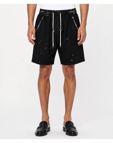 아틀리에 페인티드 릴랙스드 데님 쇼츠 Atelier Painted Relaxed Denim Shorts (BLACK)