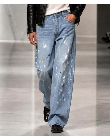 아틀리에 페인티드 아일렛 와이드 진 Atelier Painted Eyelet Wide Jeans