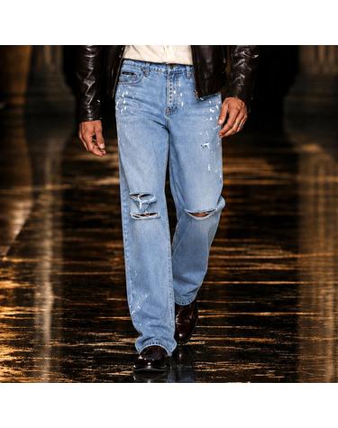 아틀리에 페인티드 아일렛 스트레이트 진 Atelier Painted Eyelet Straight Jeans