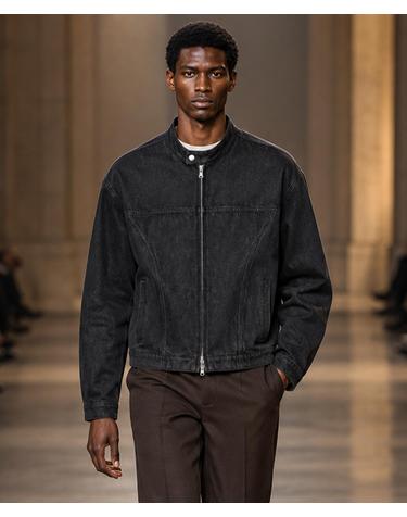 커브드 패널 데님 재킷 Curved Panel Denim Jacket (BLACK)