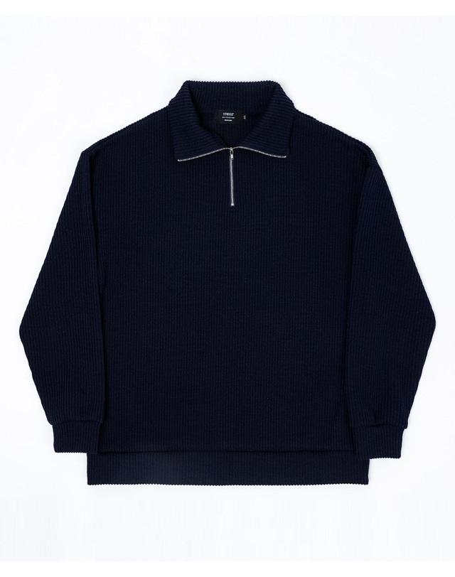 스트라이크 볼륨 리브 하프 지퍼 풀오버 Volume Rib Half Zip Pullover (NAVY) 착용컷
