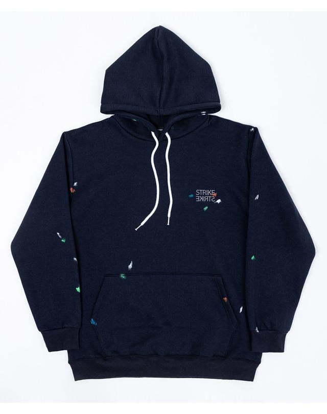 스트라이크 아티스틱 스터드 & 페인트 후디드 스웻셔츠 Artistic Stud & Paint Hooded Sweatshirt (NAVY) 착용컷