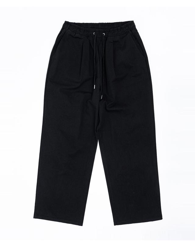 스트라이크 워시드 코튼 릴렉스 팬츠 Washed Cotton Relaxed Pants (BLACK) 착용컷