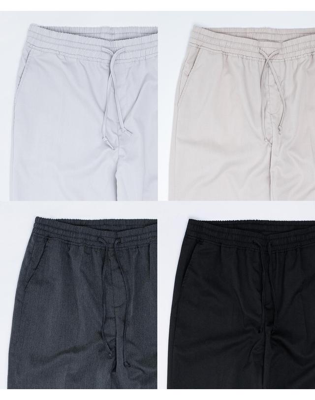 스트라이크 플루이드 밴딩 트라우저스 Fluid Banding Trousers (LIGHT GREYㅣBEIGEㅣCHARCOALㅣBLACK) 착용컷