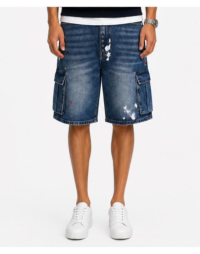 스트라이크 아틀리에 페인티드 카고 데님 쇼츠 Atelier Painted Cargo Denim Shorts 착용컷