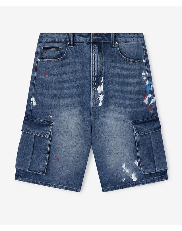 스트라이크 아틀리에 페인티드 카고 데님 쇼츠 Atelier Painted Cargo Denim Shorts 착용컷