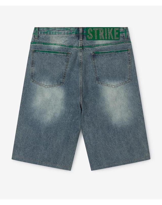 스트라이크 아틀리에 그린 워싱 아일렛 데님 버뮤다 쇼츠 Atelier Green Washed Eyelet Bermuda Shorts 착용컷