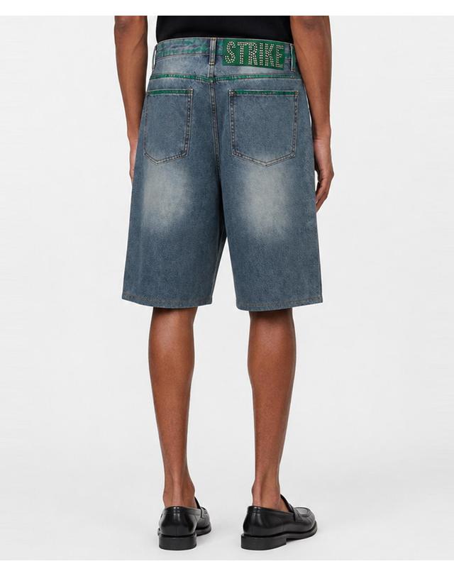 스트라이크 아틀리에 그린 워싱 아일렛 데님 버뮤다 쇼츠 Atelier Green Washed Eyelet Bermuda Shorts 착용컷