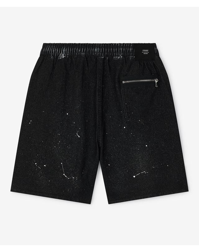 스트라이크 아틀리에 페인티드 릴랙스드 데님 쇼츠 Atelier Painted Relaxed Denim Shorts (BLACK) 착용컷