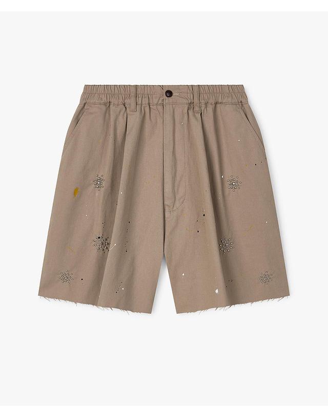 스트라이크 아틀리에 스터디드 페인티드 컷오프 쇼츠 Atelier Studded Painted Cut-Off Shorts (BEIGE) 착용컷