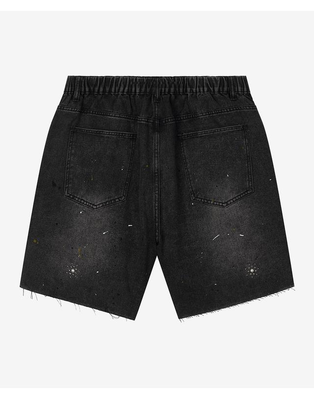 스트라이크 아틀리에 주얼드 워시드 데님 쇼츠 Atelier Jeweled Washed Denim Shorts (BLACK) 착용컷