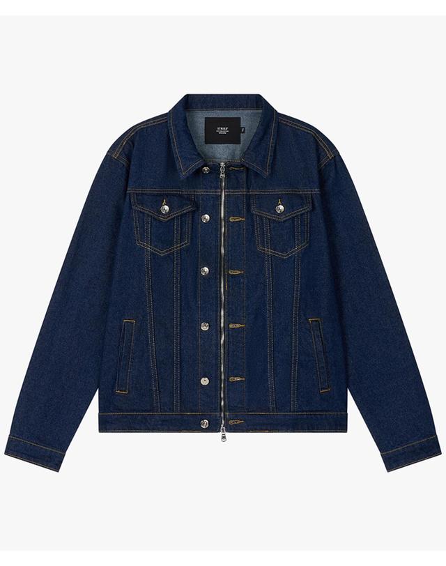 스트라이크 듀얼 클로저 트러커 재킷 Dual Closure Trucker Jacket (INDIGO BLUE) 착용컷