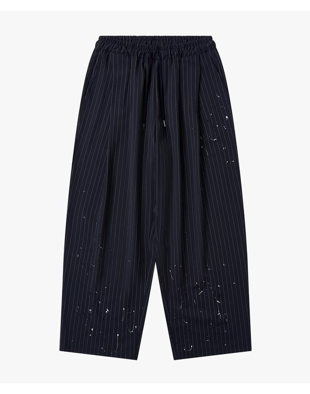 스트라이크 아틀리에 스트라이프 와이드 트라우저스 Atelier Stripe Wide Trousers (NAVY) 착용컷