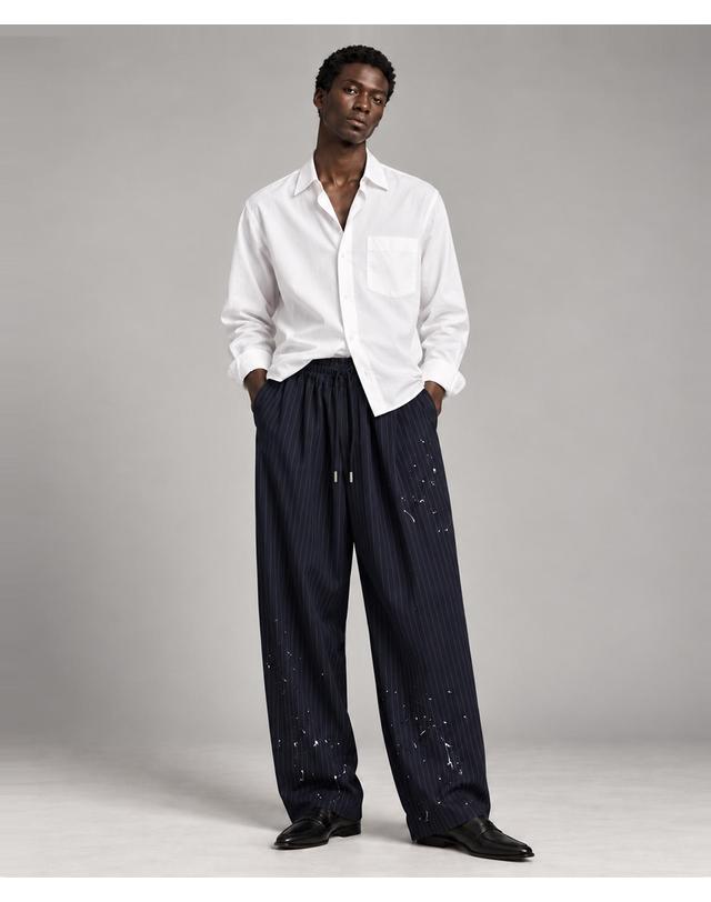 스트라이크 아틀리에 스트라이프 와이드 트라우저스 Atelier Stripe Wide Trousers (NAVY) 착용컷