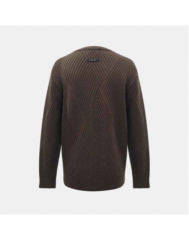 스트라이크 Wool Cable Knit Cardigan (BROWN) 착용컷