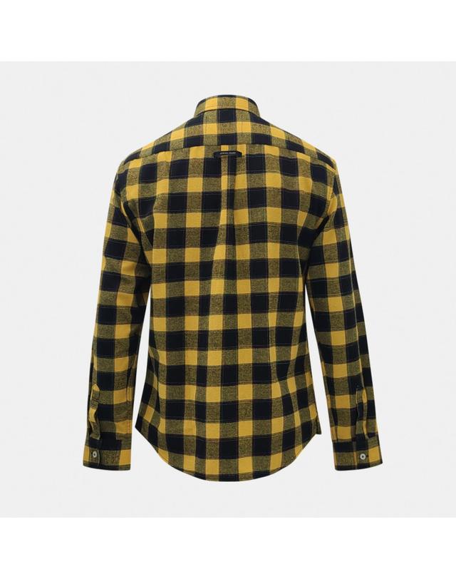 스트라이크 Cotton Check Rainbow Stitch Slim Fit Shirt (YELLOW) 착용컷