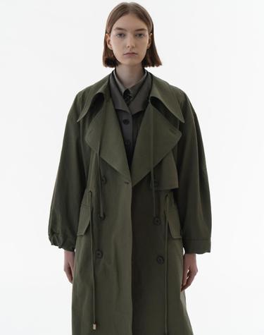 Fishtail detailed trench coat