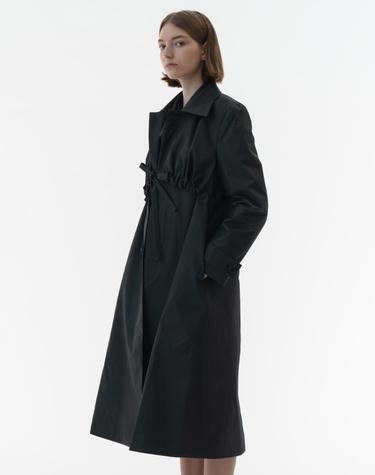 shirring detailed coated single coat