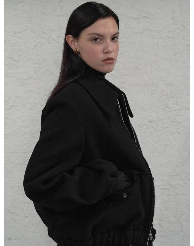 비스킷샵 Wool zip up jacket 착용컷