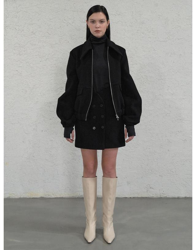 비스킷샵 Wool zip up jacket 착용컷