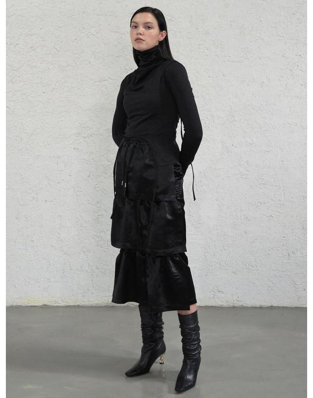 비스킷샵 Trunk pants layered shirring skirt 착용컷