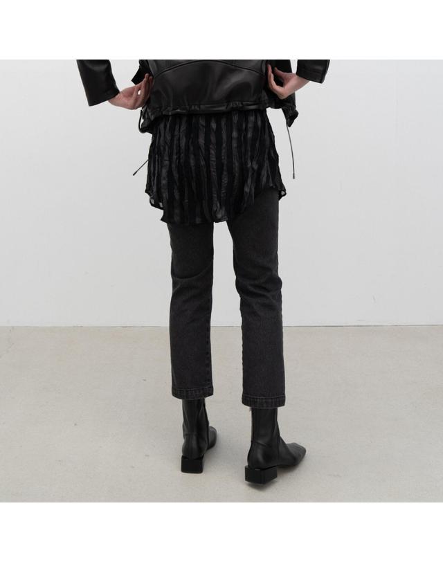 비스킷샵 Slim straight washed denim pants 착용컷