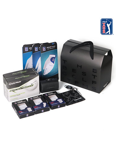 [PGATOUR] 자주 쓰는 골프 소모품 / 골프공24구+남성 장갑3종+볼주머니+쿨링아이템+릴타올 / 선물포장 기프트세트