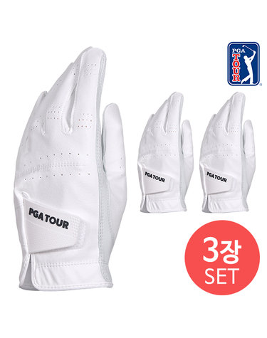 [3장세트]PGATOUR 스윙소프트 핏 반양피 남성 골프장갑 3장세트