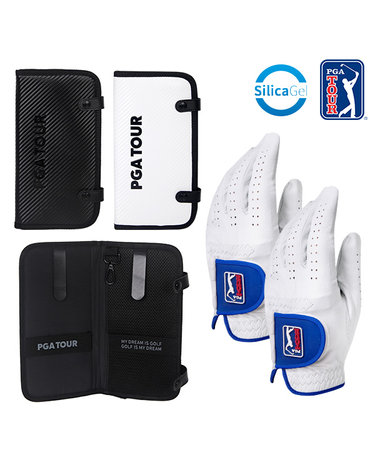 [PGATOUR] 장갑케이스 + 맥스프로 양피 골프장갑 2장