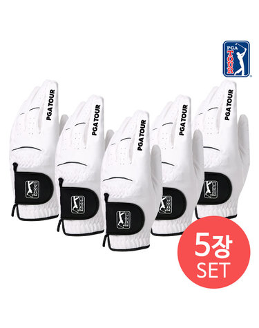 [5장세트] PGATOUR 블랙 플렉스 합피 골프장갑 5장