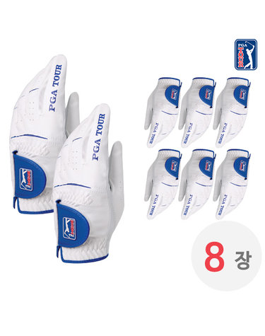 [8장세트]PGATOUR 맥스핏 반양피 남성 골프 장갑 8장