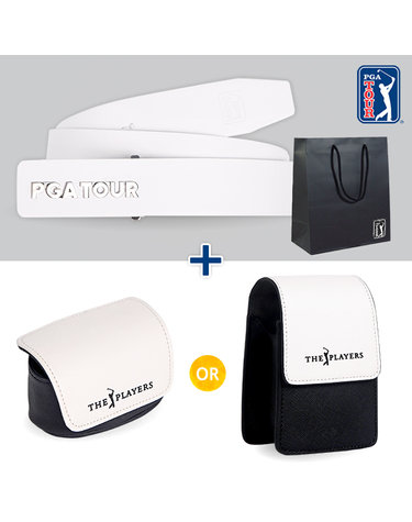 [PGATOUR] 천연 이태리 통 소가죽 훅 수동 벨트+쇼핑백+골프공 주머니 OR 거리측정기 케이스 택1 / 설선물 명절 골프 기프트