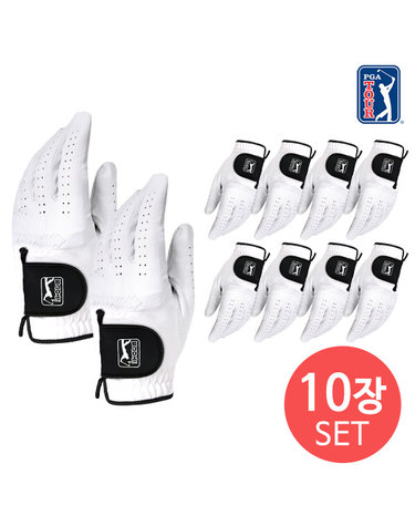[10장세트] PGATOUR 블랙 프로 남성 양피 골프 장갑