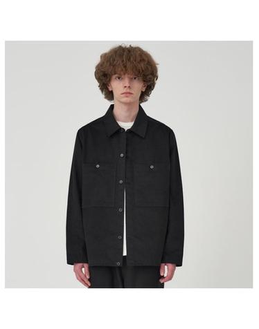 UTILITY COTTON SHIRT JACKET_BLACK