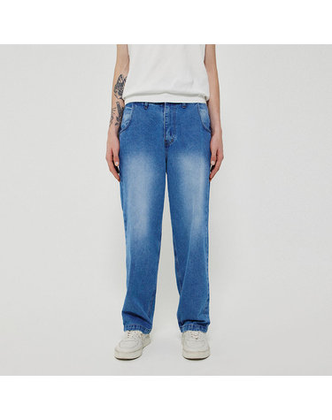 BRUSHED REGULAR DENIM PANTS_BLUE