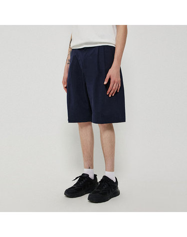 BERMUDA PLEATS PANTS_NAVY