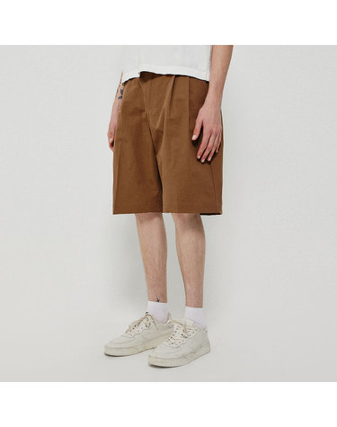 BERMUDA PLEATS PANTS_BROWN
