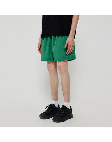 WASHED NYLON EASY SHORTS_GREEN