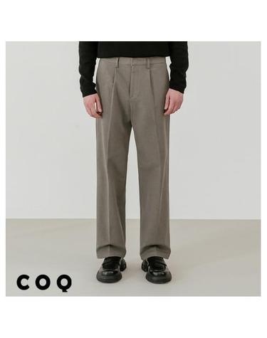Wide napping cotton pants_khaki