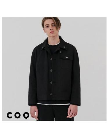Overfit bijo button trucker jacket_black