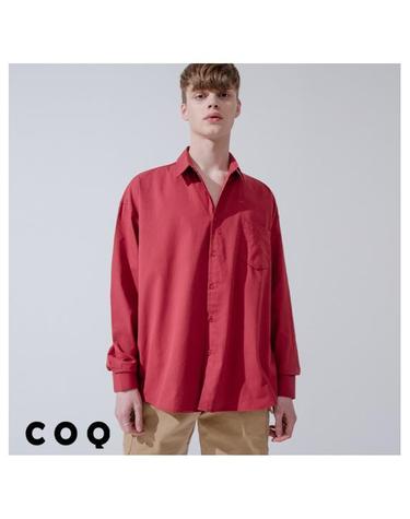 Overfit vivid color shirt_red