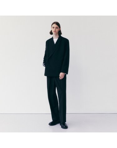 WOOL MIXED WIDE TROUSER_BLACK