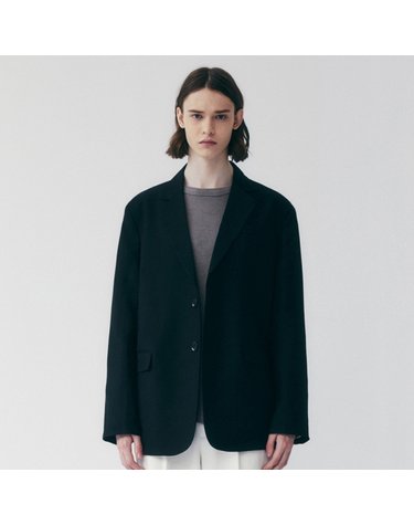 WOOL MIXED SINGLE BREASTED JACKET_BLACK