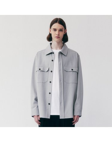 씨오큐 ORGANIC PATCH POCKET JACKET_GRAY
